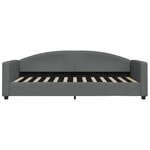 vidaXL Lit de jour avec gigogne et tiroirs gris foncé 90x200 cm tissu