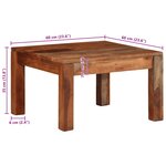 vidaXL Table basse 60x60x35 cm bois massif d'acacia