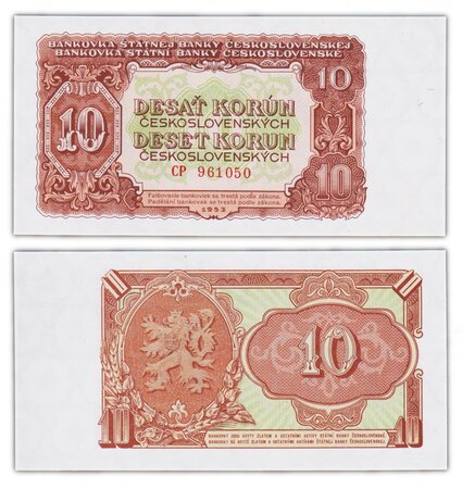 Billet de collection 10 korun 1953 tchécoslovaquie - neuf - p83