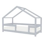 Lit cabane enfant LUCKY 120 x 190 gris clair