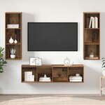 vidaXL Ensemble de meubles TV 3 Pièces Bois ancien 37 x 37 x 142.5 cm