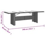 vidaXL Ensemble à manger de jardin et coussins 7 Pièces beige poly rotin