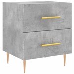 vidaXL Tables de chevet 2Pièces gris béton 40x35x47 5cm bois d’ingénierie