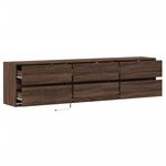 vidaXL Meuble TV mural avec LED chêne marron 180x31x45 cm