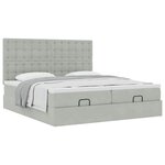 VidaXL Cadre de lit ottoman et matelas gris clair 180x200cm velours