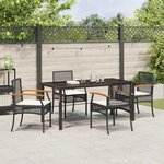 vidaXL Ensemble de salle à manger pour jardin 5 Pièces Noir polyrotin