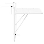 vidaXL Table Suspendue de Balcon Blanc 60 x 39 x 65 cm Acier