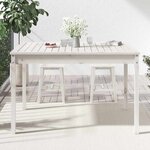 vidaXL Table de jardin blanc 121x82 5x76 cm bois massif de pin