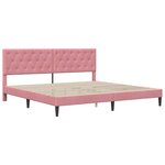 vidaXL Cadre de lit avec tête de lit Rose 200 x 200 cm Velours