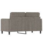 vidaXL Canapé à 2 places Gris clair 120 cm Velours