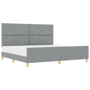 vidaXL Cadre de lit avec tête de lit Gris clair 200 x 200 cm tissu