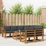 vidaXL Ensemble de canapés d'extérieur 9 Pièces Naturel et Anthracite