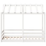 vidaXL Lit pour enfants avec toit blanc 80x160 cm bois massif de pin