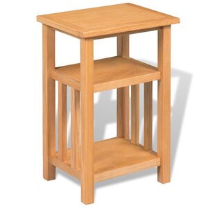 vidaXL Table d'appoint avec étagère à revues Chêne massif 27x35x55 cm