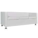 vidaXL Jeu de canapé à 2 places et à 3 places Cuir synthétique Blanc