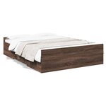 vidaXL Cadre de lit et tiroirs chêne marron 140x190 cm bois ingénierie