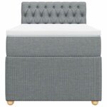 vidaXL Sommier à lattes de lit avec matelas gris clair 80x200 cm tissu