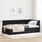 vidaXL Cadre de lit d'angle avec tête de lit Noir 100 x 200 cm Velours