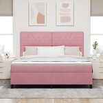 vidaXL Lit à ressorts avec matelas Rose 180 x 200 cm tissu