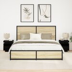 Table de chevet vidaXL avec lumières LED 2 Pièces Chêne noir 40x39x48 5 cm