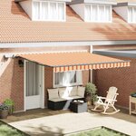 vidaXL Auvent Rétractable jaune et orange 400 × 300 cm tissu