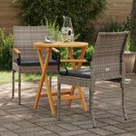 vidaXL Chaises de jardin avec coussin 2 Pièces Gris et Gris foncé