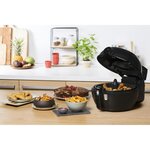 SEB YY3825FB Actifry Genius Friteuse sans huile, 9 menus, Cuve amovible 1,2 Kg, Recettes croustillantes et légères - Noir