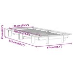 vidaXL Cadre de lit sans matelas blanc 75x190 cm bois de pin massif