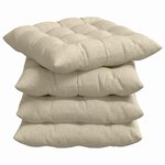 vidaXL Coussins de siège 2 Pièces Crème 40 x 40 x 6 cm tissu
