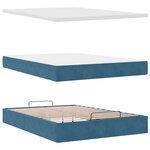 vidaXL Cadre de lit ottoman avec matelas bleu foncé 140x200 cm velours