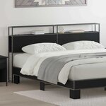 vidaXL Tête de lit de rangement Chêne noir 200 cm Bois d'ingénierie