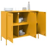 vidaXL Buffet jaune moutarde 100 5x39x79 cm acier laminé à froid