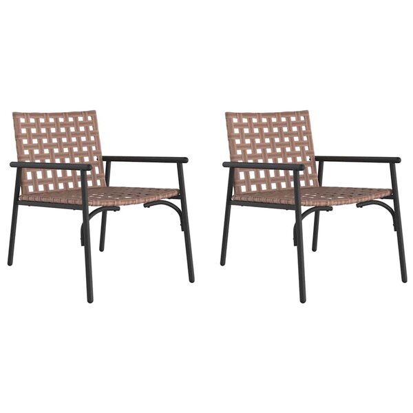 vidaXL Chaises de jardin 2 Pièces noires  dimensions 79x56x73 5 cm en osier synthétique.
