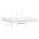 vidaXL Cadre de lit métal sans matelas et tête de lit blanc 180x200 cm