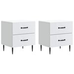 vidaXL Cabinet de chevet avec tiroir 2 Pièces Blanc 43 x 34 5 x 47 5 cm