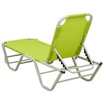 vidaXL Chaise longue aluminium et textilène vert