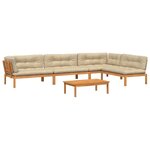 vidaXL Salon palette de jardin avec coussins 5Pièces bois d'acacia massif