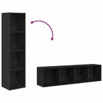 vidaXL Bibliothèque Chêne noir 143 x 30 x 36 cm Bois d'ingénierie