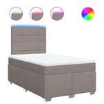 vidaXL Sommier à lattes de lit avec matelas Taupe 120x200 cm Tissu