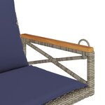 vidaXL Balancelle avec coussins gris 63x62x40 cm résine tressée