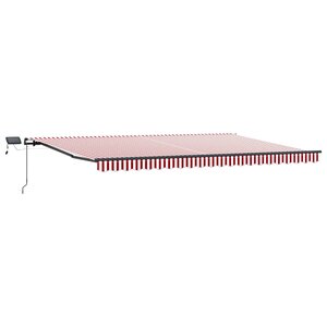 vidaXL Auvent Rétractable Rouge et blanc 500 ×300 cm tissu