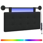 vidaXL Tête de lit suspendue Avec lumière LED Noir Tissu