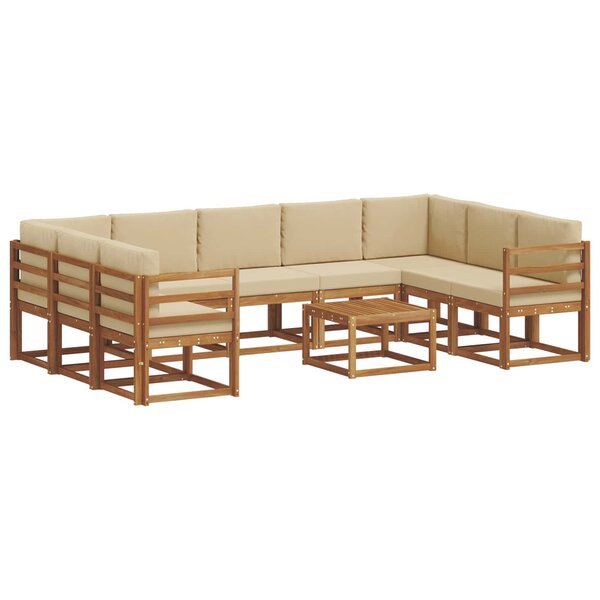 vidaXL Ensemble de canapés d'extérieur 10 pc Naturel et Beige