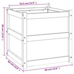 vidaXL Jardinière d'extérieur blanc 60x60x60 cm bois de pin massif