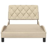 vidaXL Cadre de lit sans matelas crème 100x200 cm tissu
