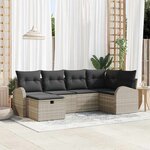 vidaXL Ensemble de canapé de jardin 6 Pièces Gris clair 234 x 124 x 85 cm