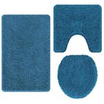 vidaXL Tapis de bain 3 Pièces Bleu 50 x 50 cm Polypropylène