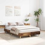 vidaXL Cadre de lit sans matelas vieux bois 140x190 cm bois ingénierie