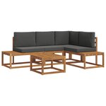 vidaXL 5 pc Ensemble de canapés d'extérieur Naturel et Anthracite