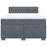 vidaXL Sommier à lattes de lit et matelas Gris foncé 140x200cm Velours